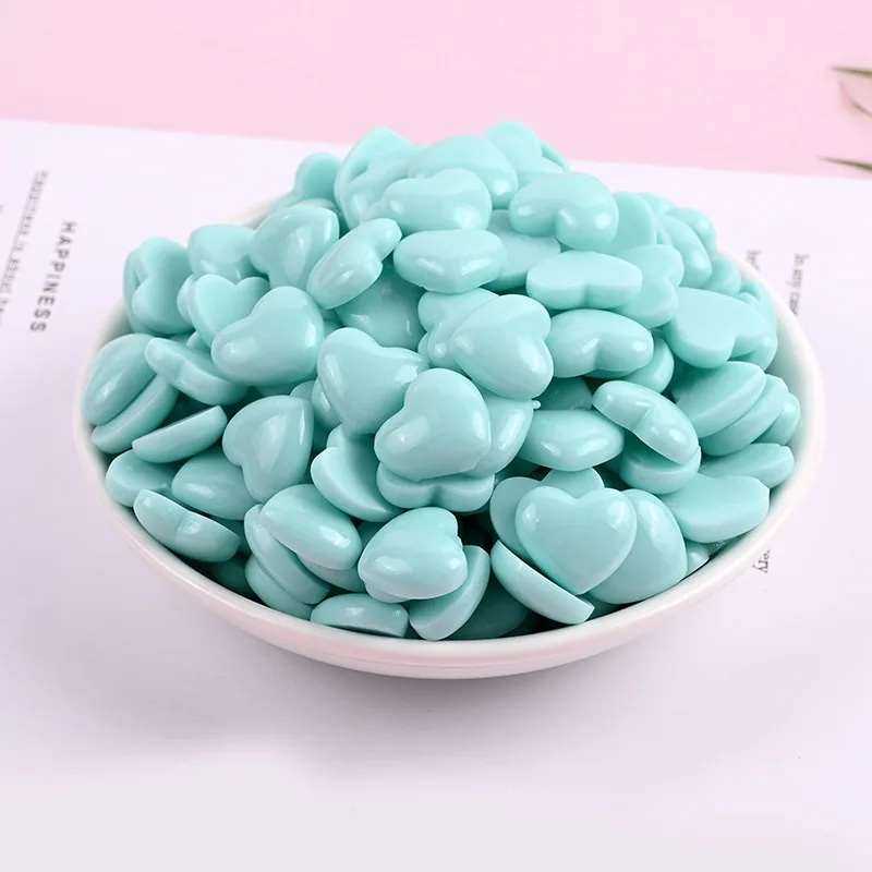 10pcs Mini Heart-Shaped Flat Back Figurine Cabochon Ornament Scrapbooking DIY Hairwear Jewelry Craft Decoration Accessories