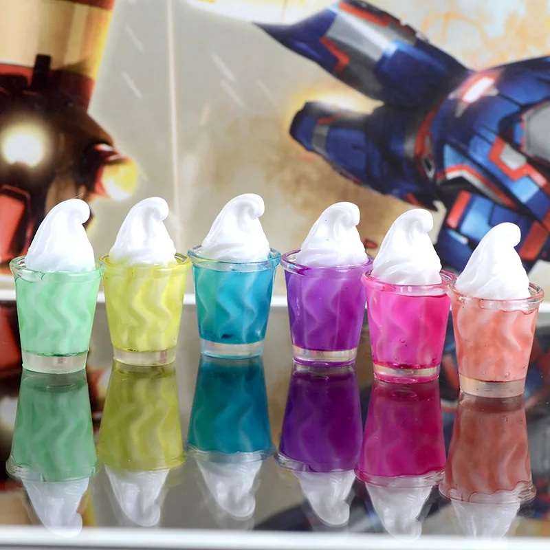 10pcs 3D Ice Cream Cup Planar Resin Flatback Cabochons New Scrapbooking 2024 Miniature Food Art Supply Decoration Parts
