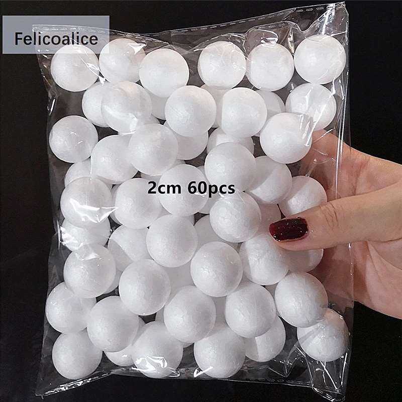 1-4CM Round Styrofoam Balls Christmas Ball White Artificial Mini Foam Craft Balls DIY Wedding Party Festival Decor