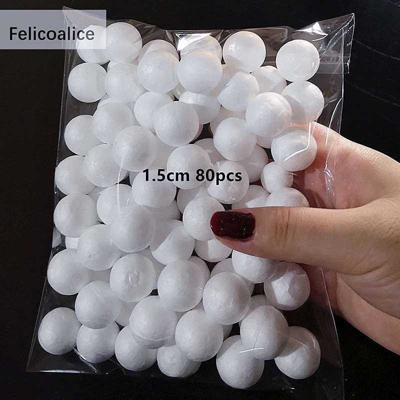 1-4CM Round Styrofoam Balls Christmas Ball White Artificial Mini Foam Craft Balls DIY Wedding Party Festival Decor
