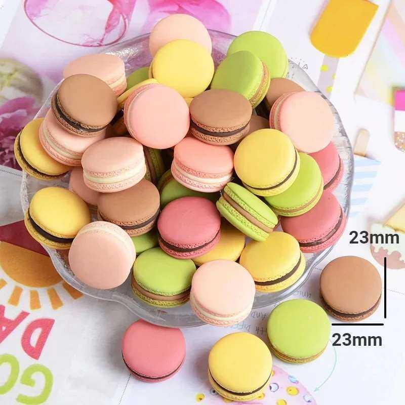 10pcs Simulation Macaron Miniature Figurines Flat Back Resin Charms Japanese Food Play DIY Necklace Jewelry Making Accessories