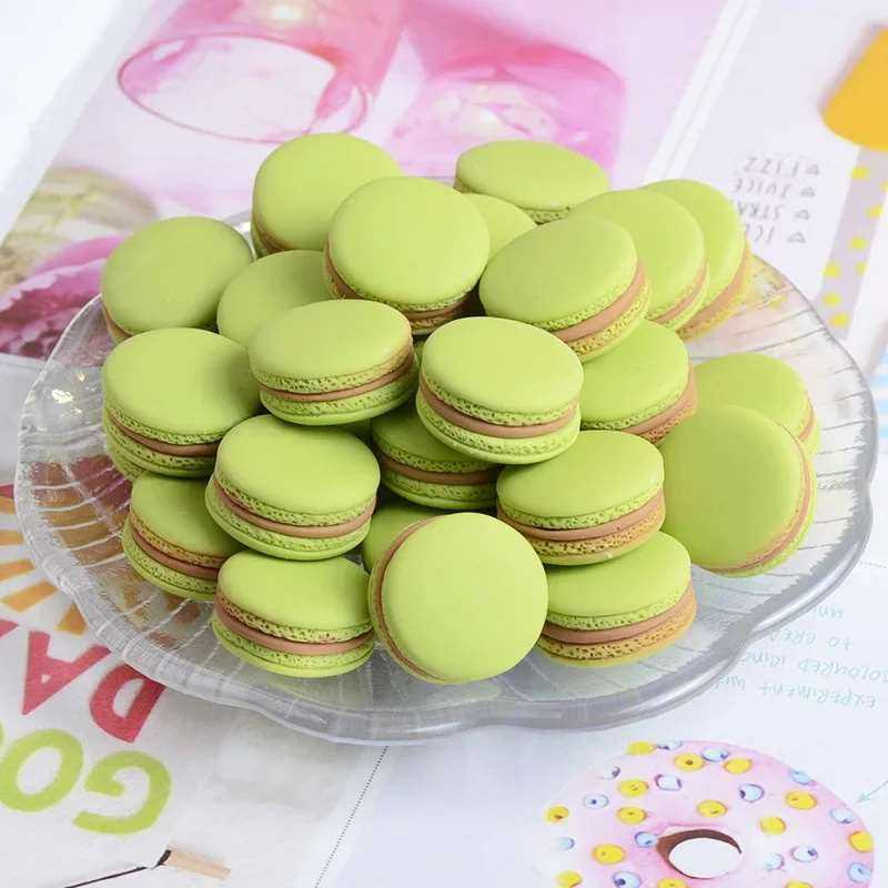 10pcs Simulation Macaron Miniature Figurines Flat Back Resin Charms Japanese Food Play DIY Necklace Jewelry Making Accessories