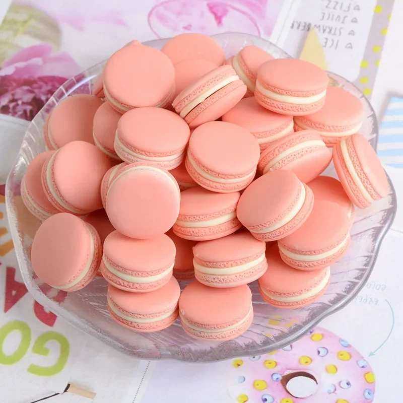 10pcs Simulation Macaron Miniature Figurines Flat Back Resin Charms Japanese Food Play DIY Necklace Jewelry Making Accessories