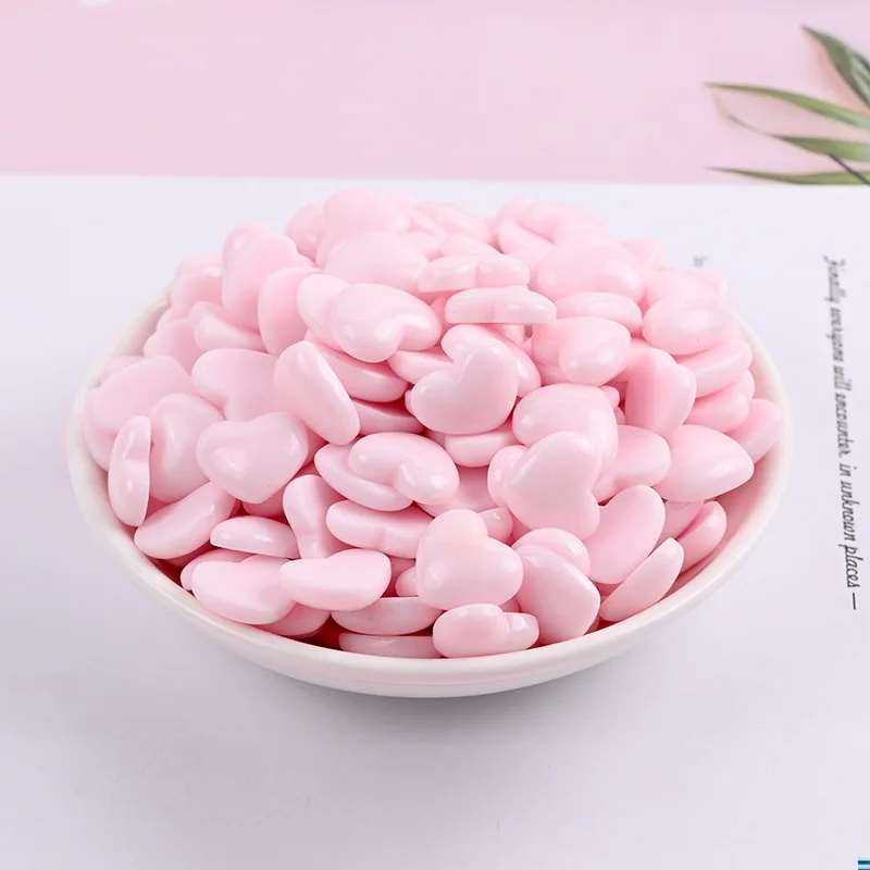 10pcs Mini Heart-Shaped Flat Back Figurine Cabochon Ornament Scrapbooking DIY Hairwear Jewelry Craft Decoration Accessories