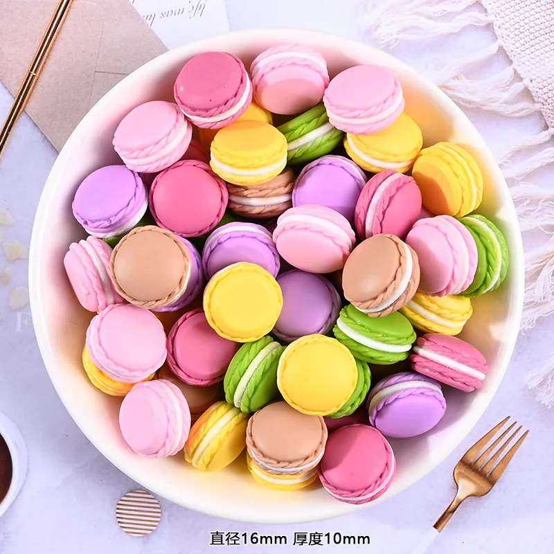 10pcs Simulation Miniature 3D Macaron Cabochons Flatbacks Figurines Dollhouse Kitchen Play Toys DIY Japanese Jewelry Accessories