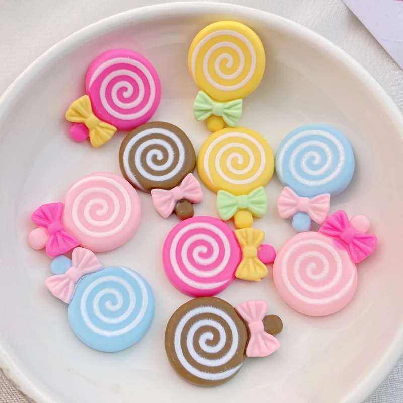 20Pcs New Cute Resin Candy, Lollipop Series Flat Back Scrapbooking DIY Jewelry Craft Decoration Accessories