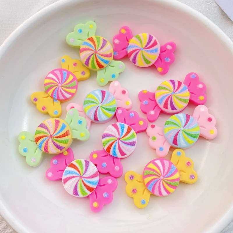 20Pcs New Cute Resin Candy, Lollipop Series Flat Back Scrapbooking DIY Jewelry Craft Decoration Accessories
