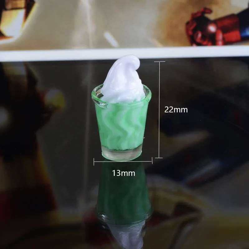 10pcs 3D Ice Cream Cup Planar Resin Flatback Cabochons New Scrapbooking 2024 Miniature Food Art Supply Decoration Parts