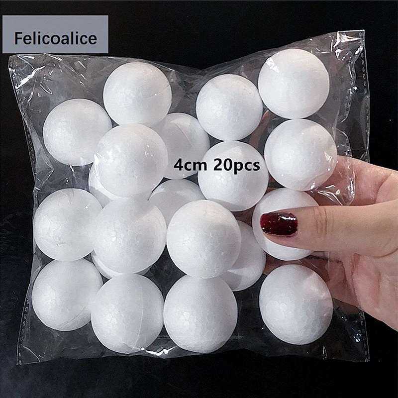 1-4CM Round Styrofoam Balls Christmas Ball White Artificial Mini Foam Craft Balls DIY Wedding Party Festival Decor