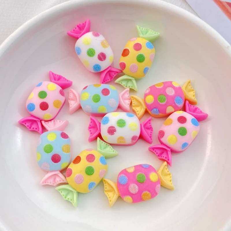 20Pcs New Cute Resin Candy, Lollipop Series Flat Back Scrapbooking DIY Jewelry Craft Decoration Accessories