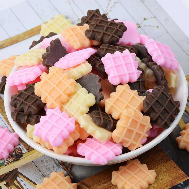 10pcs Sweet Cookies Biscuit Food Miniatures Planar Flatback Cabochon For Hairpin Accessories DIY Embellishments Accessories