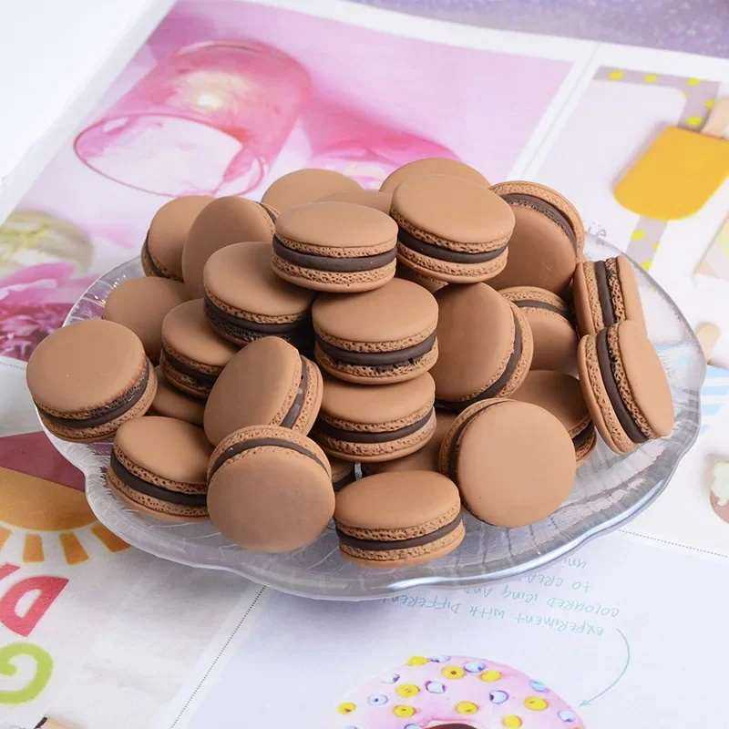 10pcs Simulation Macaron Miniature Figurines Flat Back Resin Charms Japanese Food Play DIY Necklace Jewelry Making Accessories