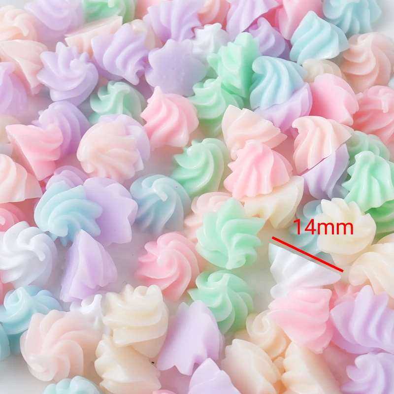 10pcs Simulation Cream Resin Candy Flat Back Resin Charms Cabochons Scrapbooking Embellishments Hair Accessories Girl