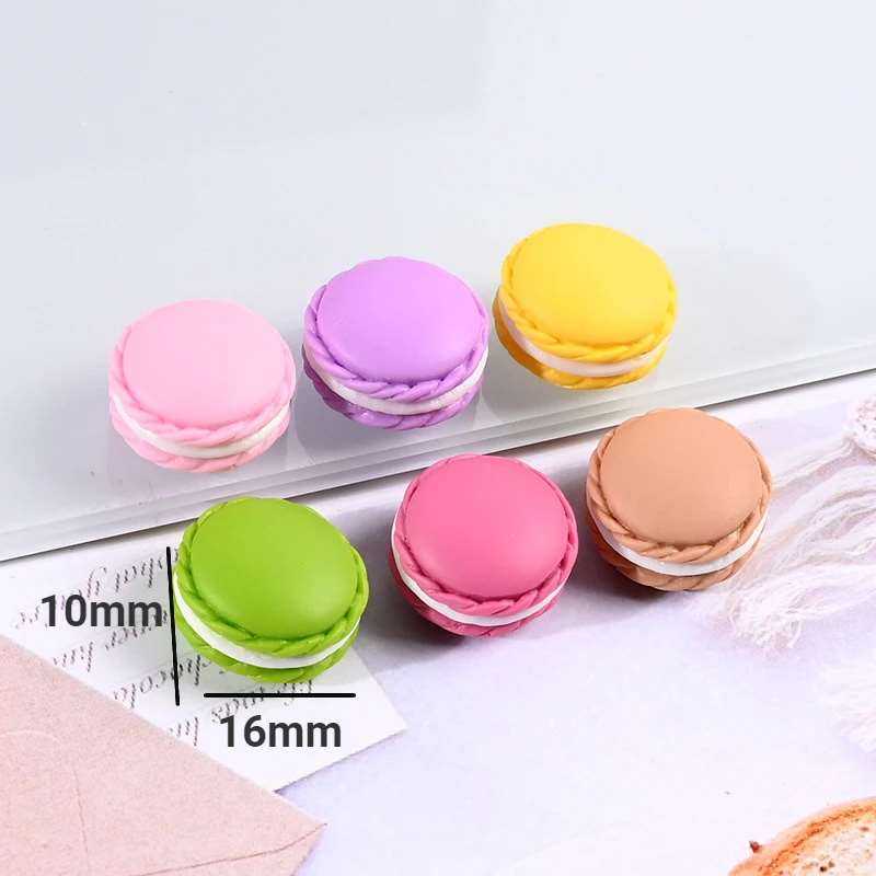 10pcs Simulation Miniature 3D Macaron Cabochons Flatbacks Figurines Dollhouse Kitchen Play Toys DIY Japanese Jewelry Accessories