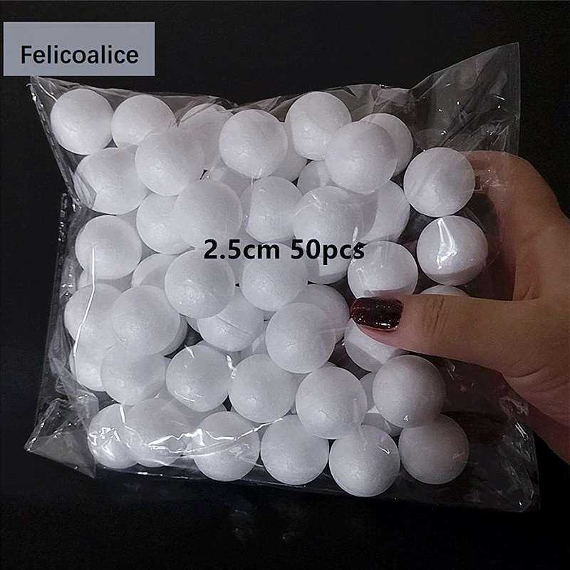 1-4CM Round Styrofoam Balls Christmas Ball White Artificial Mini Foam Craft Balls DIY Wedding Party Festival Decor