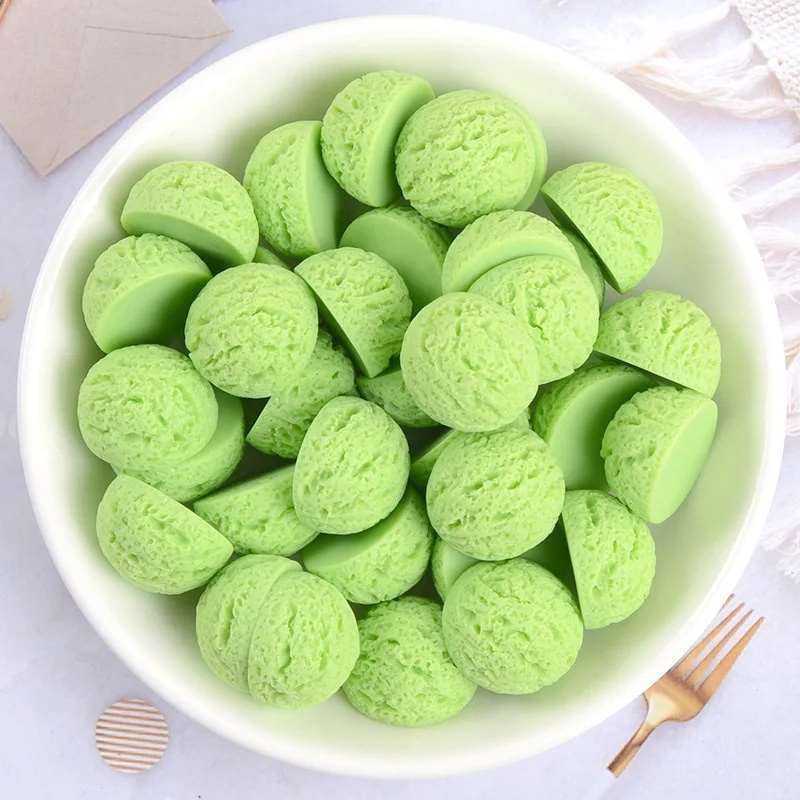 10pcs Resin Piece Ice Cream Ball Flatback Cabochons Fake Food Phone Decoration DIY Jewelry Craft Decoration Accessories
